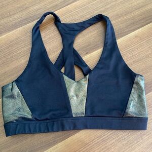 Gold Shiny Sports Bra